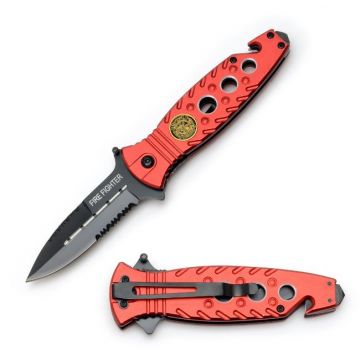 " F.D " Rescue Style Spring Assist Knife 4.5" Closed with Clip.