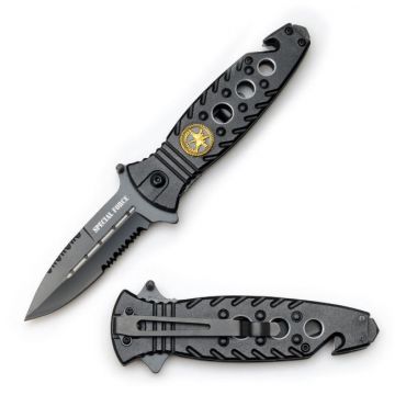 " Special Forces " Rescue Style Spring Assist Knife 4.5" Closed