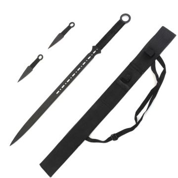 Ninja Sword with 2pc Kunai Throwers Set 28" Overall