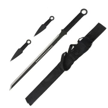 Ninja Sword with 2pc Kunai Throwers Set 28" Overall
