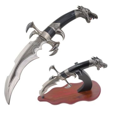 Snake Eye Silver Dragon Claw Fantasy Dagger 14.25" Overall SE-7227S