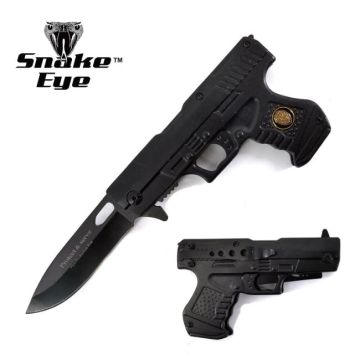 Protect & Serve Gun Shape Action Assist Knife 4.5"