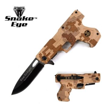 " First To Fight " Marine Gun Shape Spring Assist Knife 4.5"