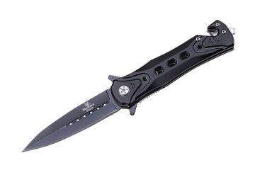 Snake Eye Tactical Spring Assist Knife 4.5" Closed Black
