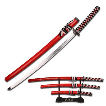 3 Pcs Dragon Samurai Katana Sword Set SW-68LRD4