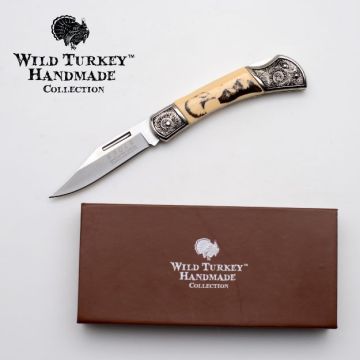 Wild Turkey Scrimshaw style Manual Folding Knife WT-1239MEA