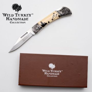 Wild Turkey Scrimshaw style Manual Folding Knife WT-1239MWF