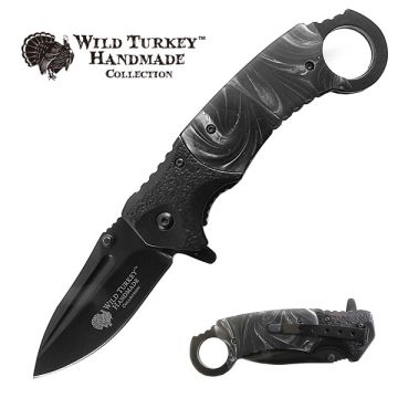 Wild Turkey Handmade Karambit Spring Assist Knife 5" Closed