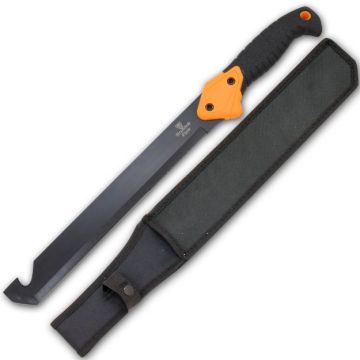 Snake Eye Serrated Blade Machete with Nylon Sheath - Gut Hook
