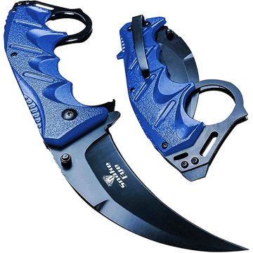 Snake Eye Tactical Spring Assist Karambit Style Folding Knife SE-1127BL