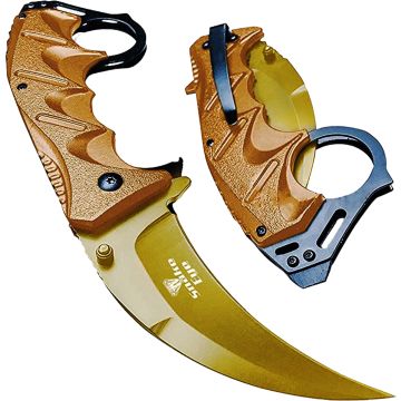 Snake Eye Tactical Spring Assist Karambit Style Folding Knife SE-1127GD