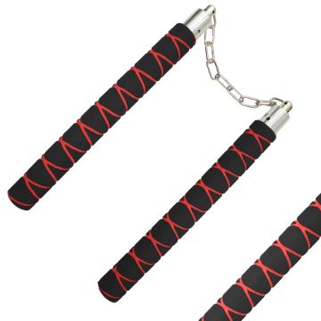 12" Padded Foam Nunchaku with Chain 802-BKRD