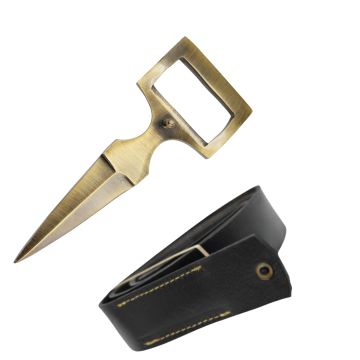 Belt Buckle Knife With Leather Belt BT-01BR