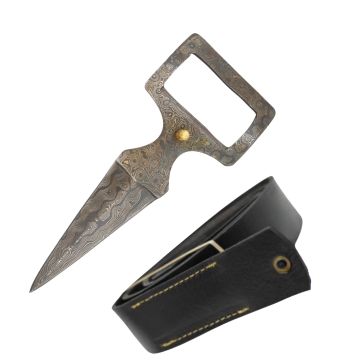 Belt Buckle Knife With Leather Belt BT-01DM
