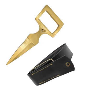 Belt Buckle Knife With Leather Belt BT-01GD