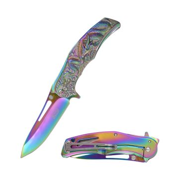 Dark Fantasy Blades Dragon Graphic Spring Assist Knife DF-0061-3