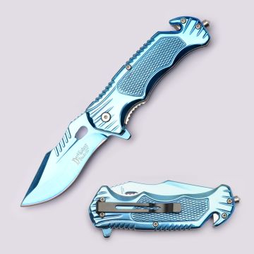 Dark Fantasy Blades Rescue Style Spring Assist Pocket Knife DF-1377BL
