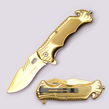 Dark Fantasy Blades Rescue Style Spring Assist Pocket Knife DF-1377GD