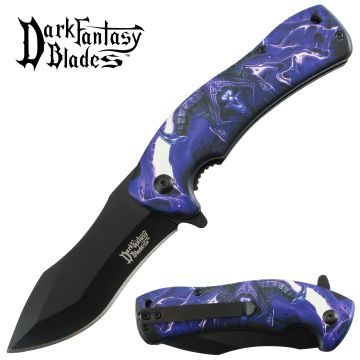 Dark Fantasy Blade Spring Assist Purple Knife