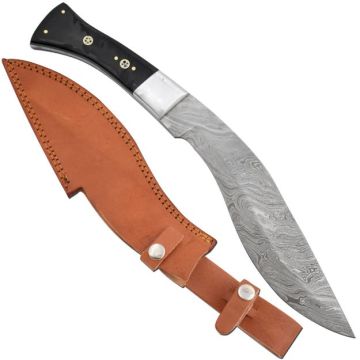 Wild Turkey Damascus collection 15" kukri knife with horn handle