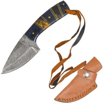 Wild Turkey Handmade Full Tang Real Damascus Steel Blade Skinner