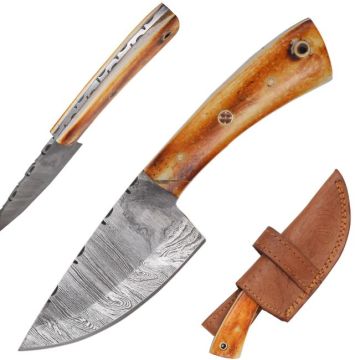 Old Ram Handmade Full Tang Damascus Steel Blade Hunting Knife