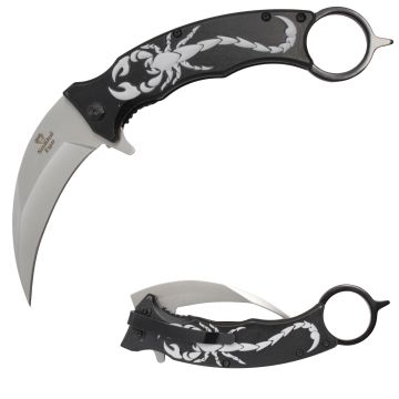Snake Eye Tactical Karambit Style Spring Assist knife HGB068-SL-BK