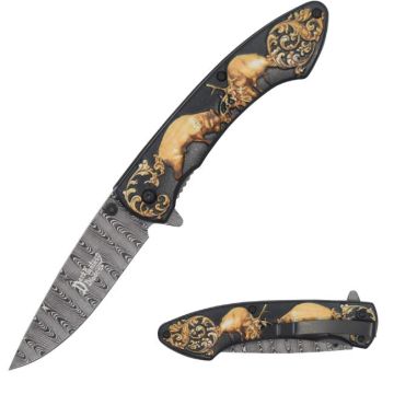 Dark Fantasy Blade Spring Assist Knife HGB17A-BKGD