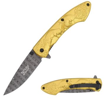 Dark Fantasy Blade Spring Assist Knife HGB17A-GD