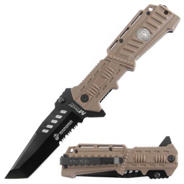Officially Licensed USMC U.S Marines Tanto Military Assisted Folding Pocket Knife M-A1001TN