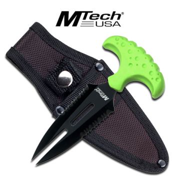 M Tech Push Dagger Double Edge Rubber Handle 5.5" Overall