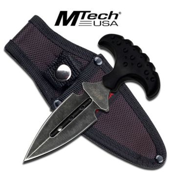 M Tech Push Dagger Double Edge Rubber Handle 5.5" Overall