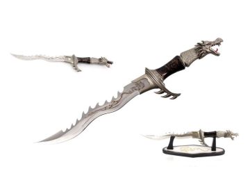 Snake Eye Kris Blade Fantasy Dagger Overall 23.5"