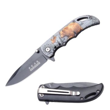 Snake Eye Tactical Wild Life Spring Assist Folding Knife SE-1302BR