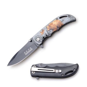 Snake Eye Tactical Wild Life Spring Assist Folding Knife SE-1302BR