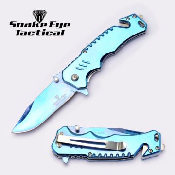 Snake Eye Tactical Rescue Style Spring Assist Knife SE-1385BL
