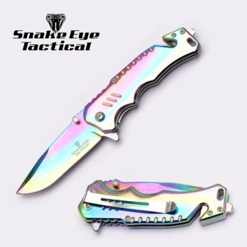 Snake Eye Tactical Rescue Style Spring Assist Knife SE-1385RB