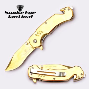 Snake Eye Tactical Rescue Style Spring Assist Knife SE-1386GD