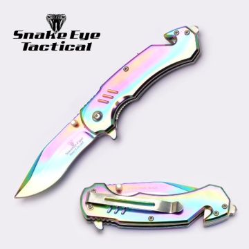 Snake Eye Tactical Rescue Style Spring Assist Knife SE-1386RB