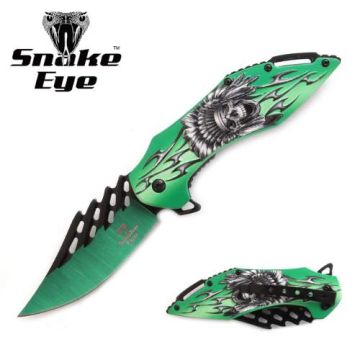 Snake Eye Tactical Spring Assist Folding Pocket Knife SE-5056GN
