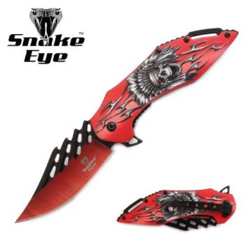 Snake Eye Tactical Spring Assist Folding Pocket Knife SE-5056RD