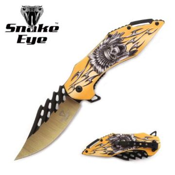 Snake Eye Tactical Spring Assist Folding Pocket Knife SE-5056YL