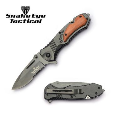 Snake Eye Tactical Spring Assist Rescue Style Knife SE-5233RW