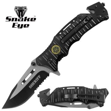Snake Eye Tactical Rescue Style Survival Spring Assist Folding Knife SE-5379BK