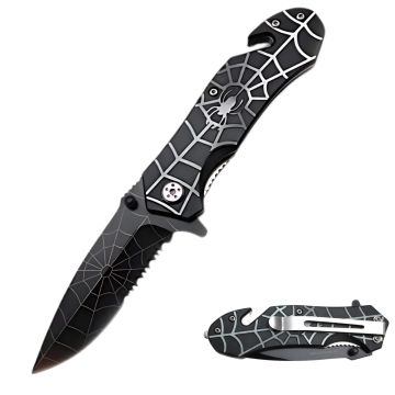 Spider Collection Rescue Style Spring Assist Pocket Knife SE-707GY