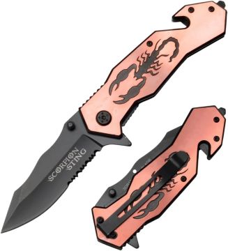 " Scorpion Sting " RB Rescue Style Action Assist Knife - SE-901RB