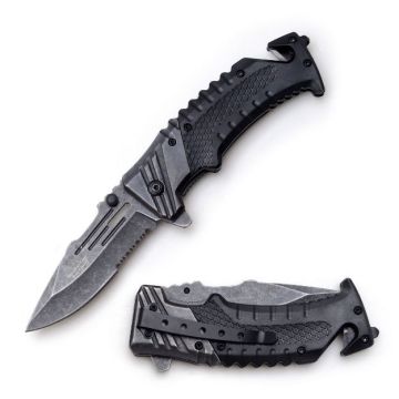 Snake Eye Tactical Rescue Style Spring Assist Folding Knife SE-997BLK