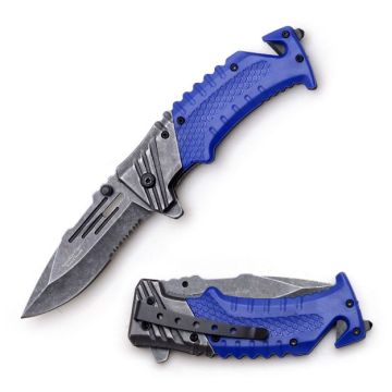 Snake Eye Tactical Rescue Style Spring Assist Folding Knife SE-997BL