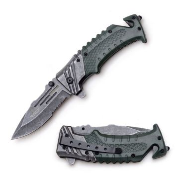 Snake Eye Tactical Rescue Style Spring Assist Folding Knife SE-997GN