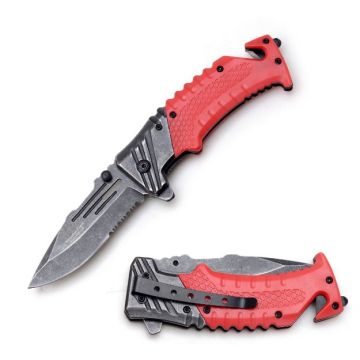 Snake Eye Tactical Rescue Style Spring Assist Folding Knife SE-997RD